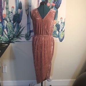 JustFab size S velvet rose colored dress